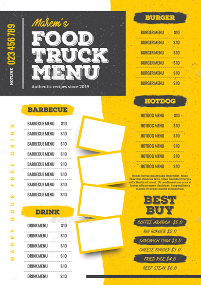 Food Truck Menu by monggokerso | GraphicRiver